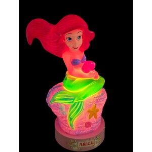 Vintage Walt Disney 8.5"  The Little Mermaid Ariel Night Light Lamp Works